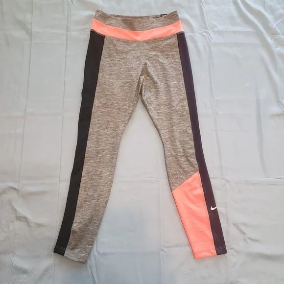 Nike Pants Women's Medium Multi Color One Color-Blocked Heathered 7/8 Leggings - Picture 1 of 11